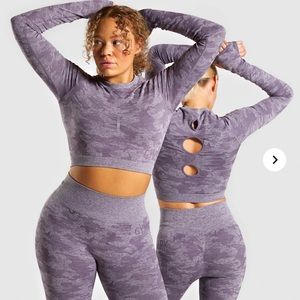 Gymshark Adapt Camo Seamless Crop Top (Size L)